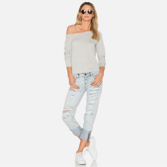 One Teaspoon Lonely Boys Destroyed Capri Blue Pacifica Jeans